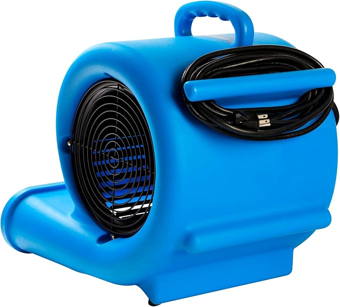 Mounto 1/3hp Air Mover 2000cfm Carpet Dryer Blower Floor Drying Fan - 3-Speed Air Mover w/Dual GFCI Outlet, 25ft Power Cord for Drying, Cooling, Air Circulation