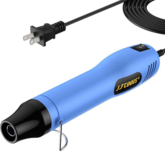 330W Mini Heat Gun, 250℃/350℃ Dual Temp Fast Heat Hot Air Gun with Overload Protection, Reflector Nozzle and Double Insulated 1.5m Cable for Heat Shrink Tubing, Crafts, Embossing