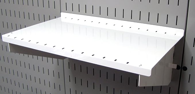 Wall Control Shelf 9in Deep Pegboard Shelf Assembly Pegboard and Slotted Tool Board - White