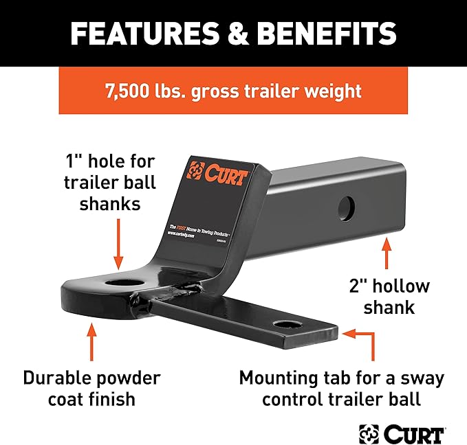 Curt Manufacturing 45820 Sway Tab Ball Mount