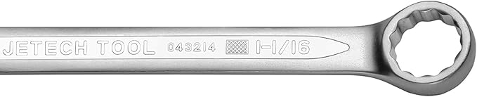 Jetech 1-1/16 Inch Combination Wrench - Industrial Grade Spanner with 12-Point Design, 15-Degree Offset, Made with Durable Chrome Vanadium Steel in Sand Blasted Finish, Forged, Heat-Treated, SAE