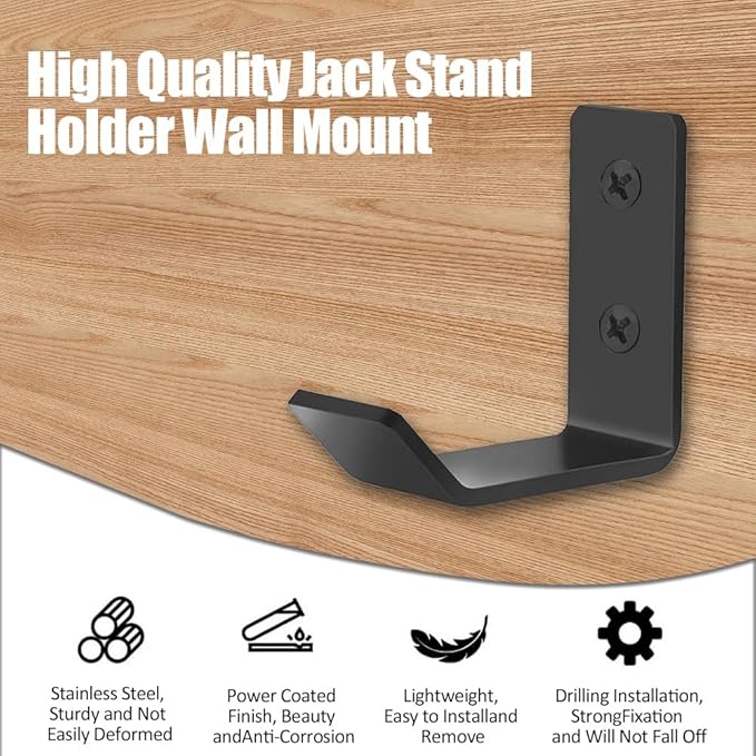Jack Stand Wall Mount Organizer, Car Jack Stands Wall Hooks, Heavy Duty Stainless Steel Holder Hook, Universal Jack Stands Garage Accessories Fits 2 & 3 & 4 & 5 & 6 Ton Jack Stands