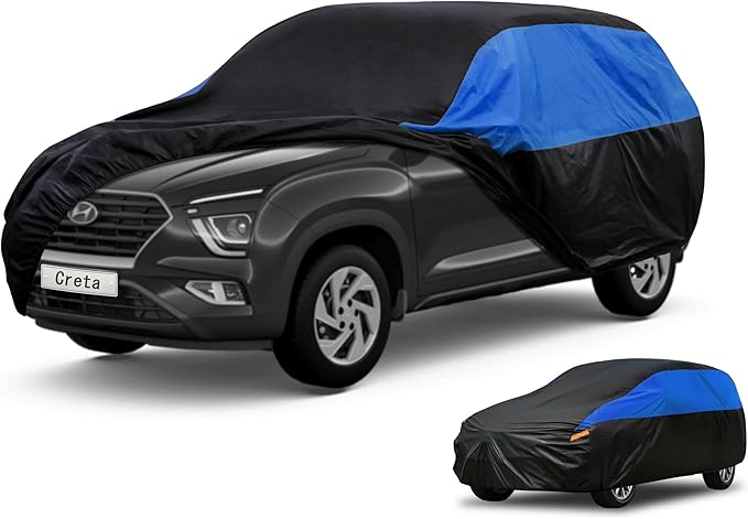 Hyundai Car Cover Custom Fit Hyundai Creta Waterproof All Weather, Lightweight Full Exterior Cover for Automobiles Outdoor Sun UV Rain Dust Snow Wind Protection.