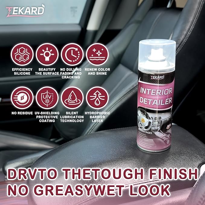 Car Interior Cleaner, Leather Cleaner, 15 oz. Large-Capacity Interior Detailer in Iron Can, Wheel Cleaner, Suitable for Cleaning Rubber, Plastic, and Leather Surfaces Inside Vehicles (2 Bottle)