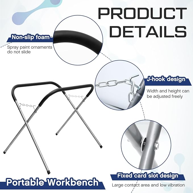 Barydat 2 Pack Paint Stand Bumper Stand Automotive Fender Stand Portable Heavy Duty Workbench for Garage and Shop, Folding Work Bench for Home-500-pound Capacity