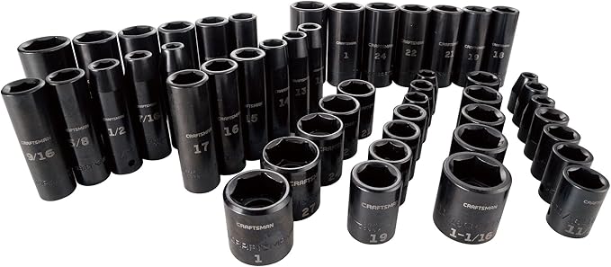CRAFTSMAN Deep Impact Socket Set, SAE, 1/2-Inch, 48-Piece (CMMT16548)