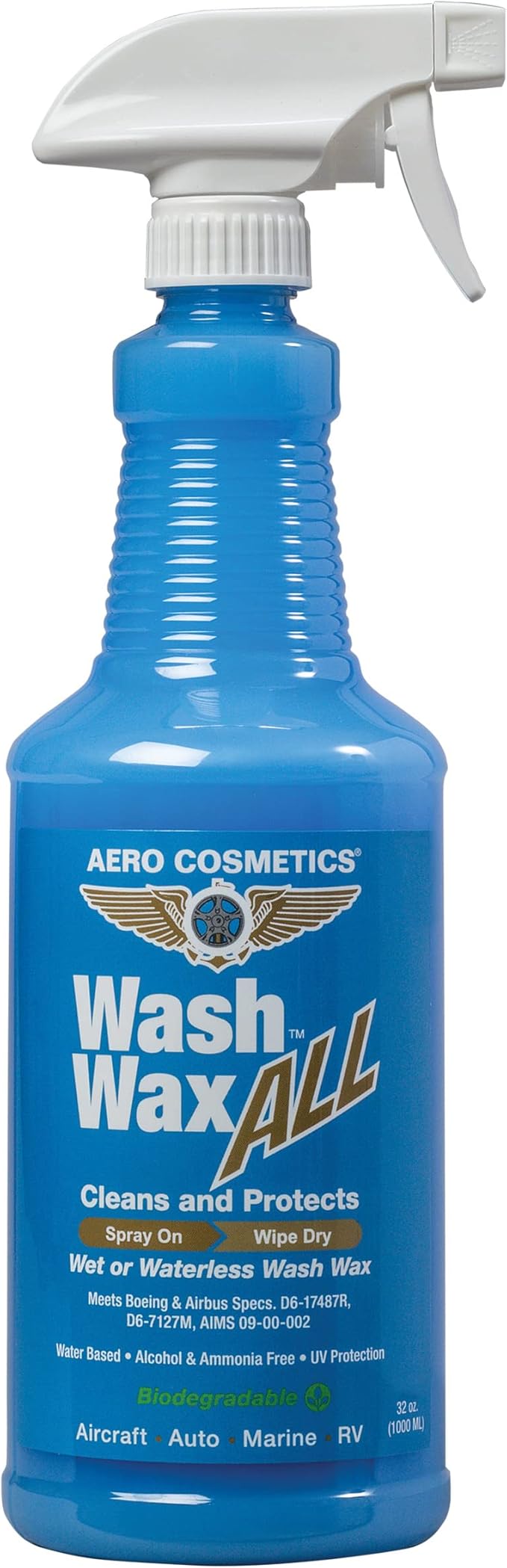Wet or Waterless Car Wash Wax 32 Fl. oz, UV Protection. Cleans, Protects, and Shines. Aircraft Quality Just Spray On and Wipe Dry Anywhere, Anytime, Home, Office, School, Garage, Parking Lots.