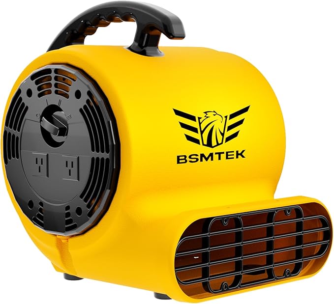 Air Mover Blower Fan, Industrial 1/2HP 2500CFM Monster Floor Blower Carpet Dryers - 3 Speeds, 4 Adjustable Angles, 15FT Long Cord, Stackable - 2026 Upgraded