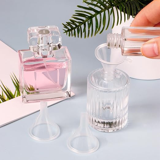 120 Pcs Mini Clear Plastic Funnel, Little Small Funnel Set Kit for Lab Bottles Essential Oils Perfumes Powder Spices Sand Art Capsule Kitchen