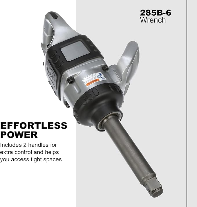 Ingersoll Rand 285B-6 1-Inch Cordless Pneumatic Impact Wrench with 6-Inch Extended Anvil and 2 Handles