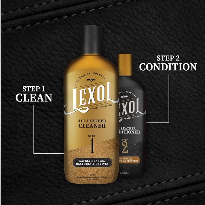 Lexol All Leather Cleaner for Car Interior, Couches and Furniture, Shoes and Boots, Purses and Handbags, Baseball Gloves and Horse Saddles, and More, 16.9 oz