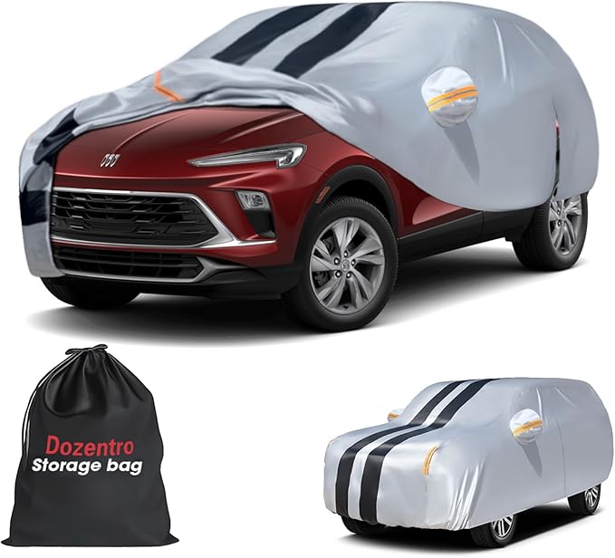 Multi-Layer Car Cover Custom Fit for Buick Encore GX(20192026), 100% Waterproof All Weather for Automobiles, Gift with Towel, Heavy Duty Car Covers for Rain Sun UV Protection with Door Zipper