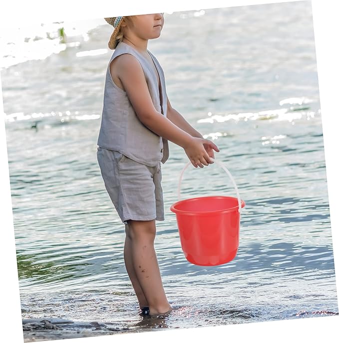 Plastic Round Bucket Portable Water Bucket Fishing Water Pail Beach s Watering Car Wash Home Food Storage Utility Tub Plastic Thicken