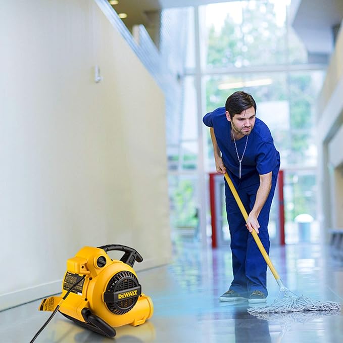 DEWALT Portable Air Mover, ‎276W 3 Speed Floor Fan, Utility Blower Fan, 1/5 HP 600 CFM Floor Dryer, Carpet Dryer, Floor Fan, Blower, for Janitorial, Home, Commercial Use, DXAM-2260