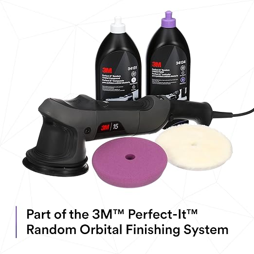3M Perfect-It Random Orbital Coarse Wool Compounding Pad, 5"/130 mm, White, 34120, Orbital Pads for Automotive Compounding and Polishing