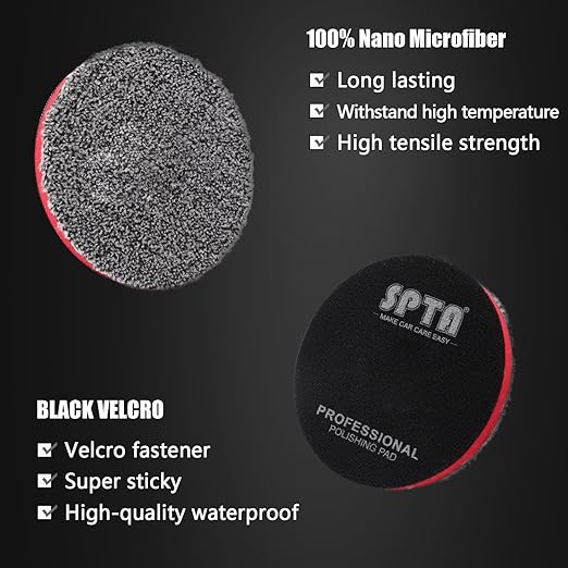 SPTA 6"(150MM) Microfiber Cutting Pads, 3PCS Soft Microfiber Wax Removal Pad, Detailing Wax Applicator Pad, for Waxing and Polishing&Scratch and Vortex Removal Pad