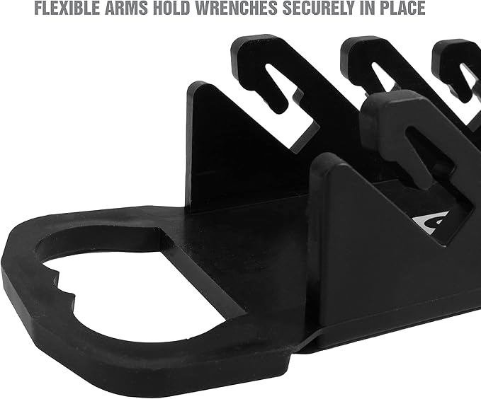 OEMTOOLS 23109 Stubby Wrench Organizer, For Shop, Garage, Or Tool Box, Organizers And Storage for Convenient Carrying, Case For Wrenches or Pegboard Tool Holder, 10 Inches, Black
