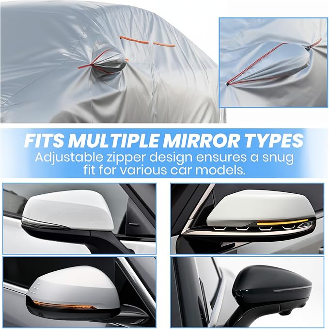 Favoto SUV Car Cover for Automobiles - All Weather Waterproof Outdoor UV Rain Snow Protection 210D Oxford with Air Vent Breathable Full Exterior Covers Universal Fit for SUV (185-195 inch)
