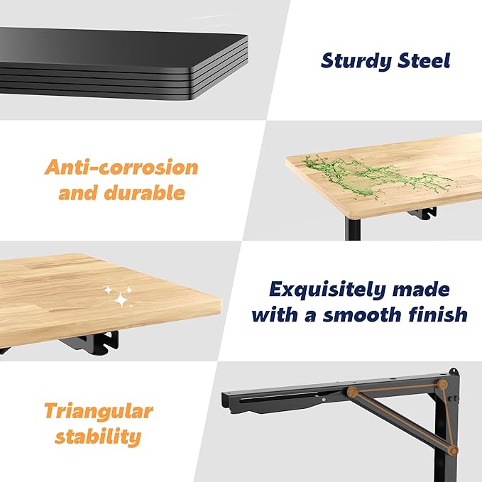 Ultrawall Wall Mounted Folding Workbench, Heavy Duty Foldable Work Table, Collapsible Desk for Workshop, Garage, Office, Home, Holds Up to 550LBS, 32”X18”
