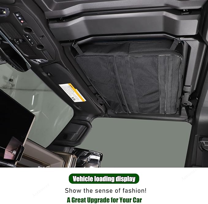 Roof Storage Bags Compatible with Hummer EV Accessories 2022-2026 SUV/SUT Overhead Storage Bag Organizer Cargo with Hardtop Suction Fixing Waterproof Can Foldable Sunshade