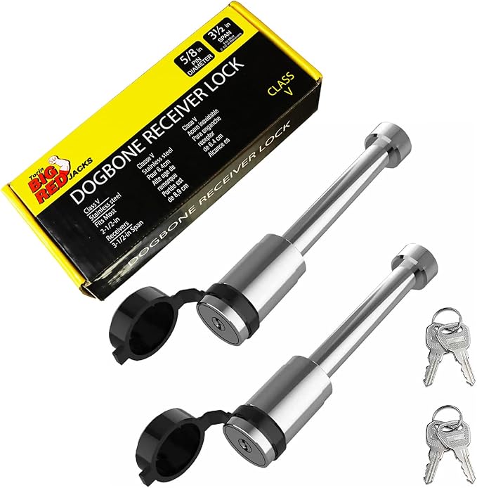 TCE 2 Pack Trailer Hitch Pin, Patented 5/8" Locking Receiver Hitch Pins for 2"/2.5" Receiver, Class V, Weatherproof Anti-Theft Lockable Pin with Dust, Mud & Gunk Protection, Used to Tow Truck