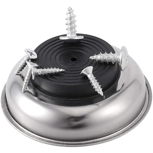 8 Pack 3 Inches Magnetic Bowls, Round Magnetic Trays, Stainless Steel Magnetic Parts Tray Set for Gathering Bolts, Screws, Nuts, Ideal for Workshop, Garage, Home