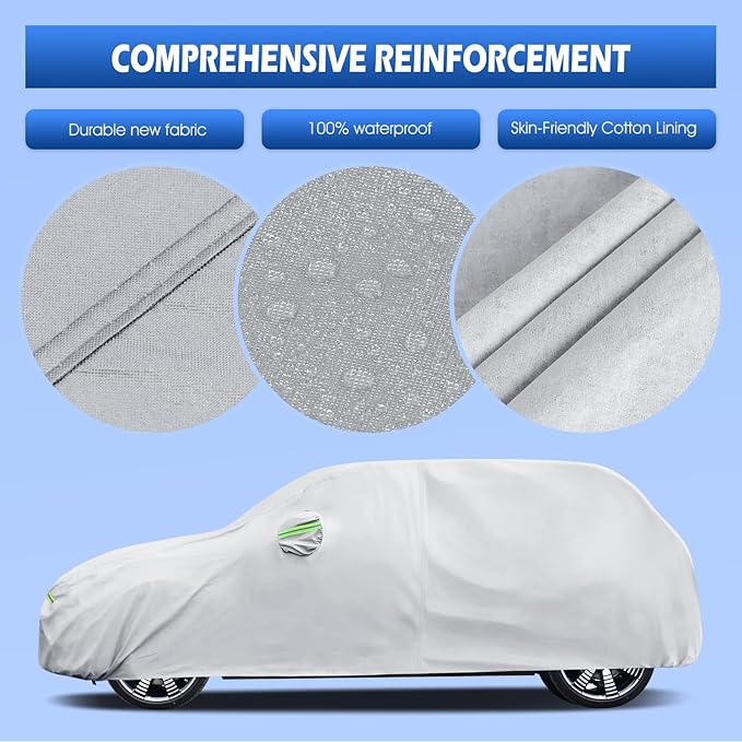 Car Cover Custom Fit for 2014-2026 Mini Cooper/Cooper S/Hardtop/Clubman/Countryman 4 Door, Migaven Waterproof Full Exterior Cover Sun Rain Protection with Door Zipper and Cotton Lining