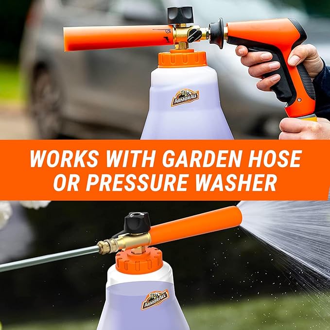 Armor All 2-in-1 Foam Cannon Kit,Car Cleaning Kit Connects to Power Washers and Garden Hoses for Vehicle Cleaning,Includes Foam Cannon,Foam-Applicator and Ergonomic Adaptor,(Pack of 4)