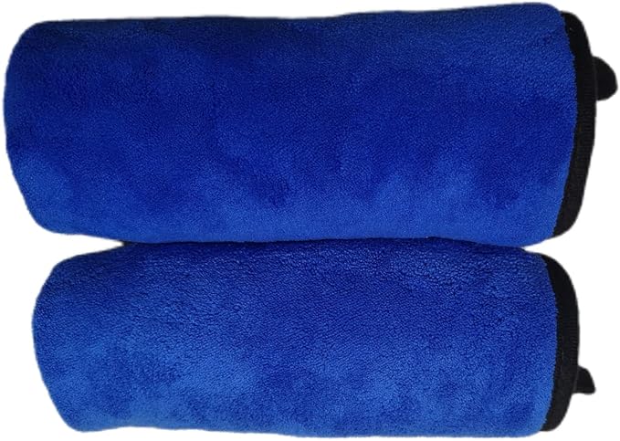 SOFTBATFY Ultrasoft, Large, Thick and Quick Drying Car Microfiber Cleaning Towel 800GSM Polishing Waxing Auto Detailing Towel Cloth (6pack,16 x 16inches) (Grey-Blue)