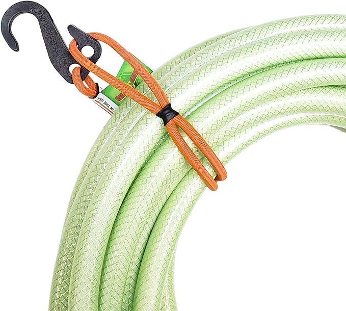 Hook & Hang Bungee Cords - Storage & Organization Cords - Hang Hoses, Cords, Ladders, Bikes, Tools & More. an Incredible Organizer! (3 PK, Orange)