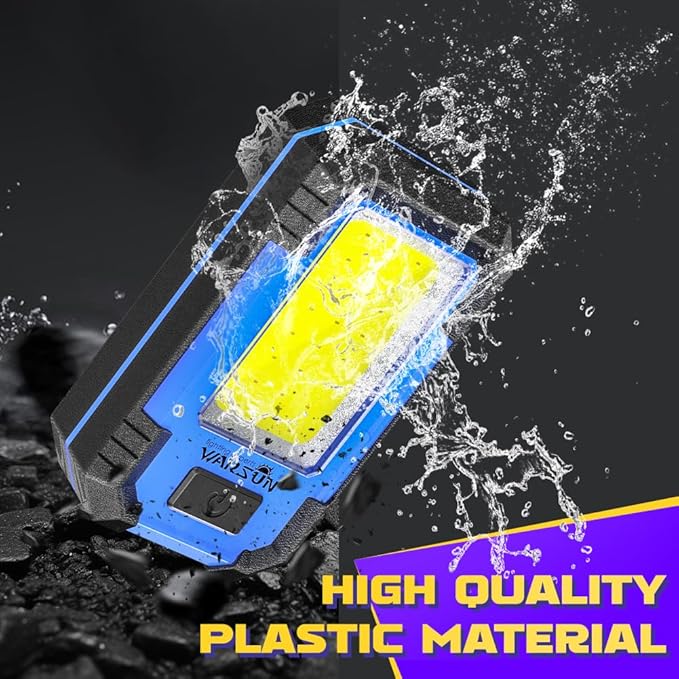 WARSUN LED Work Light Rechargeable Magnetic Portable Mechanic Worklight Battery Powered 1200 Lumens Super Bright for Car Repairing, Camping, Hiking, Stocking Stuffers Mens/Dad Gifts, Blue