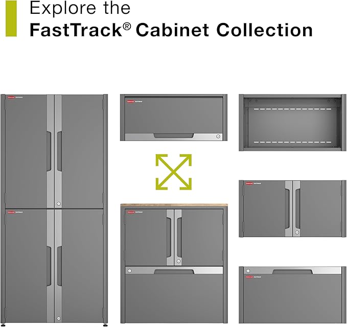 Rubbermaid FastTrack 2-Door Base Cabinet, Garage Storage Systems, Garage Organization