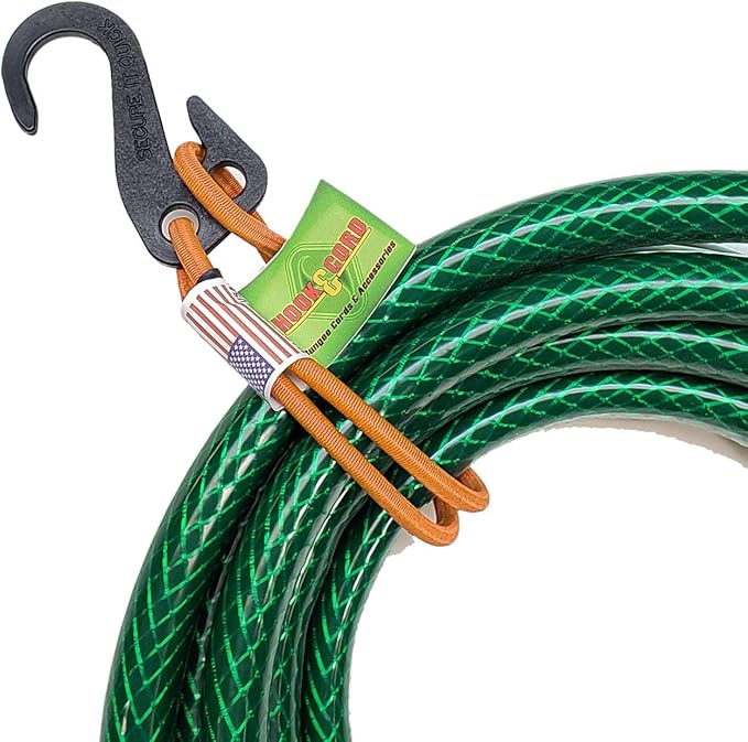 Hook & Hang Bungee Cords - Storage & Organization Cords - Hang Hoses, Cords, Ladders, Bikes, Tools & More. an Incredible Organizer! (3 PK, Orange)