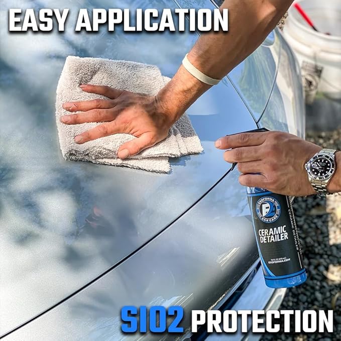 ExoForma Ceramic Detailer - SiO2 Ceramic Spray Wax Sealant, Delivers High Gloss, Superior Durable Protection & Hydrophobic Action - Extends Coating Lifespan - For Cars, Boats, ATVs & RVs, 128 oz