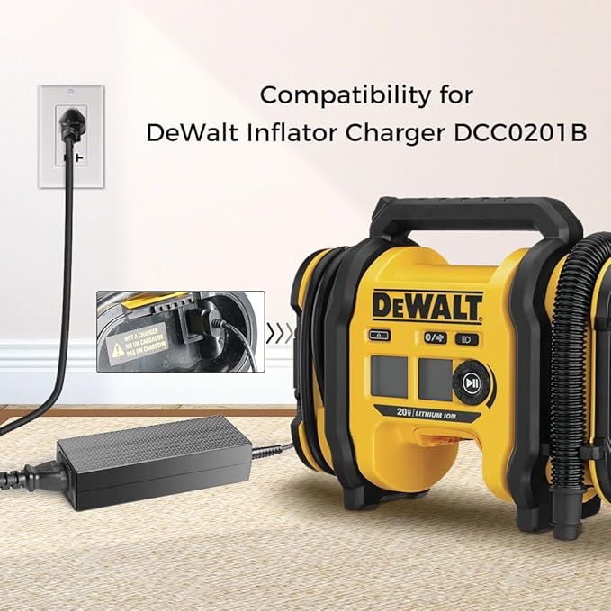 13.8V N557514 DCC020IB Tire Inflator Charger Compatible with DeWalt DCC020IB Battery DEWALT DCC020i 20V MAX Tire Inflator Cordless Air Compressor Type DCC020IB-CA Type 1 Power Cord Adapter