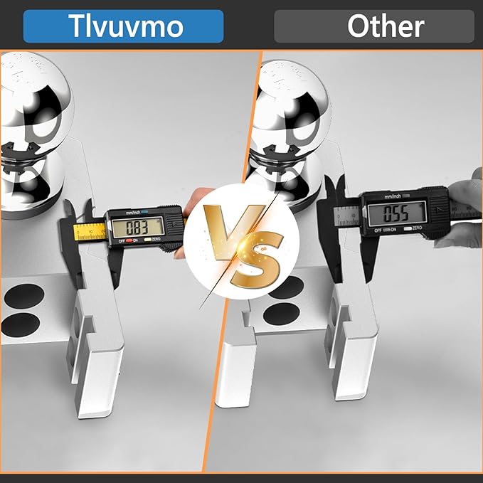 Tlvuvmo Adjustable Trailer Hitch - 8 Inch Drop Hitch (Fits 2-Inch Receiver), 12,500 LBS GTW Heavy Duty Aluminum Tow Hitches with (2" & 2-5/16") Chrome Steels Balls with 2 Anti-Theft Pin Locks