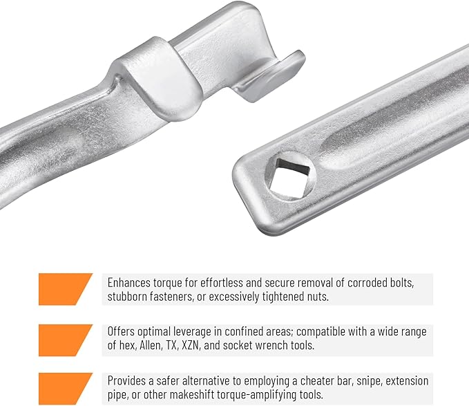SPARKWHIZ Wrench Extender Tool Bar, Wrench Extender Adaptor for 1/2 Inch Drive Breaker Bars / 21 mm Hex Drive Tools Kti, Wrench Extension Torque Amplifier Tool