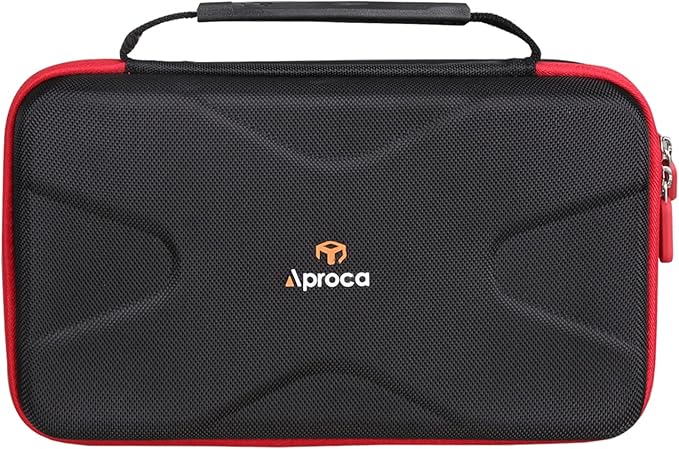 Aproca Tire Inflator Case Compatible with AstroAI Portable Air Compressor Tire Air Pump and Accessories-Black with Red zipper (Case Only)