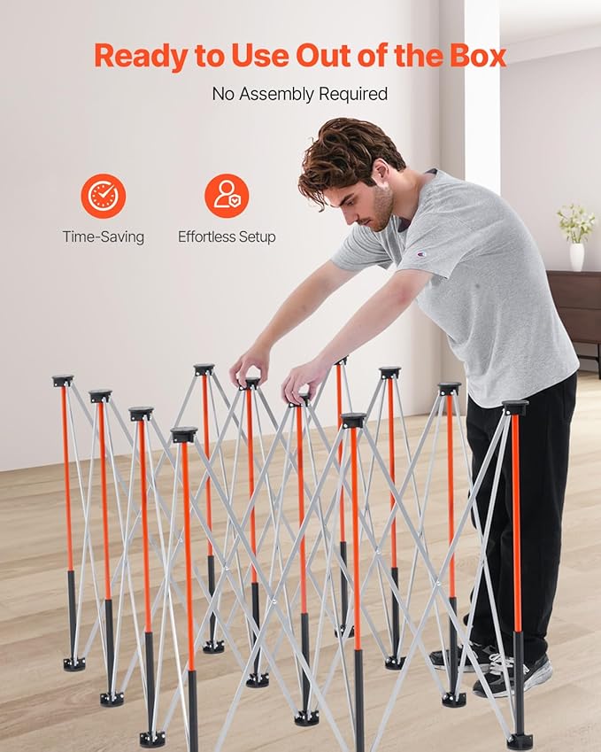 VEVOR Portable Folding Workstand, 6.12 x 4.14 ft Collapsible Workbench, 4500 lbs Weight Capacity, No Assembly Foldable Work Stand with Storage Bag, Table Top NOT Included, for Garage Workshop Outdoor