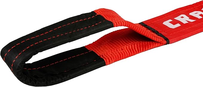 Craftsman CMXAZBS2003 Black/Red 4” x 30’ Heavy-Duty Recovery Tow Strap with Loop Ends - 6,666 lb Safe Wortking Load / 20,000 lb Break Strength
