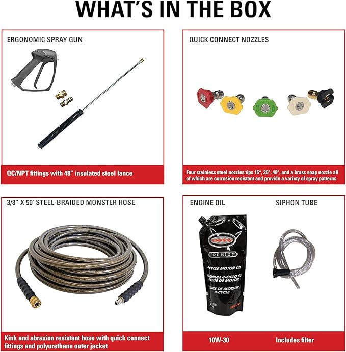 Simpson Cleaning 4400 PSI Gas Pressure Washer, 4.0 GPM Power Washer for Commercial Use, CRX Engine, 50-Foot Steel-Braided Hose, Water Blaster, 49-State (WB60824)