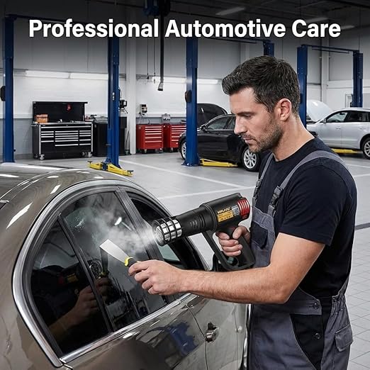 Digital Display Heat Gun 1300W, Variable Temperature 122°F-1202°F/50°C-650°C, 5 Speed & Temp Settings, Overheat Protection with 4 Nozzles for Shrink Wrapping, Electronics, Crafts