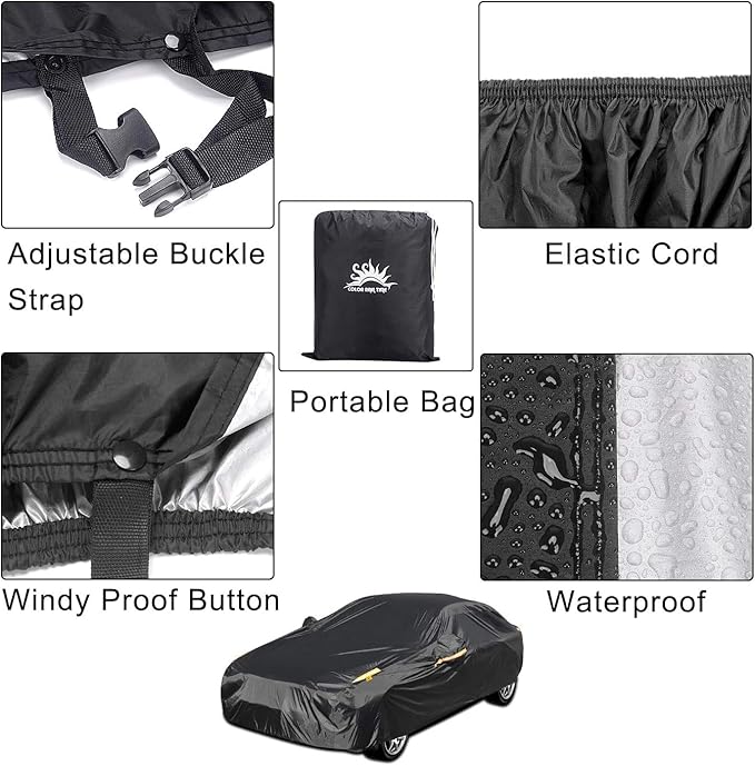 UV Protection Car Cover Windproof Dustproof Scratch Resistant Outdoor Universal Full Car Covers for Hatchback 2S