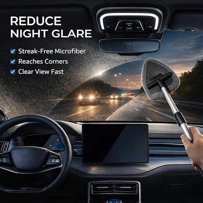 15-Piece Car Interior & Glass Cleaning Kit - 3 Graded Boar Brushes, 3-in-1 AC Vent Shutter Brush, 160g Gel, 180° Swivel Retractable Glass Brush | Auto-Focus Multi-Scenario Use