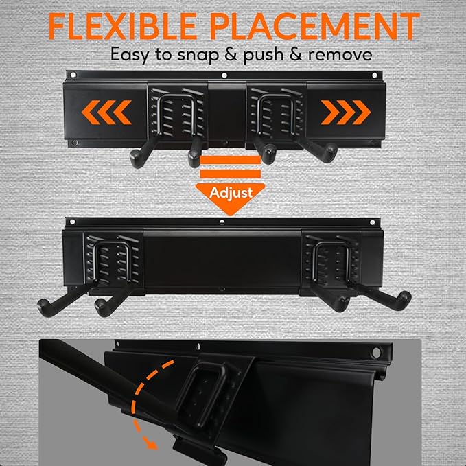 Garage Hooks Heavy Duty Tool Organizer (4 Pack) 12.4" Wall Mount Hanger Rack Garage Storage Utility Hooks for Hanging Car Tires, Ladders, Chairs, Hoses, Power Tool, Bulk Items, Ropes, etc.
