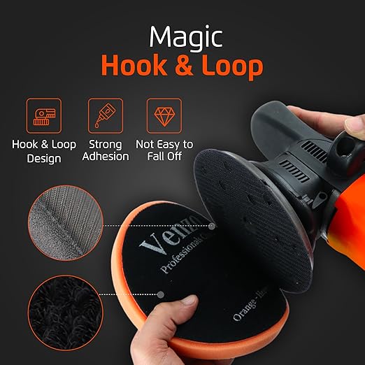 6 Inch Buffing Polishing Pads Kit, 5 Pcs Foam Pads for 150mm Backing Plate, Cutting Polishing & Waxing Pads for RO/DA/GA Car Polisher