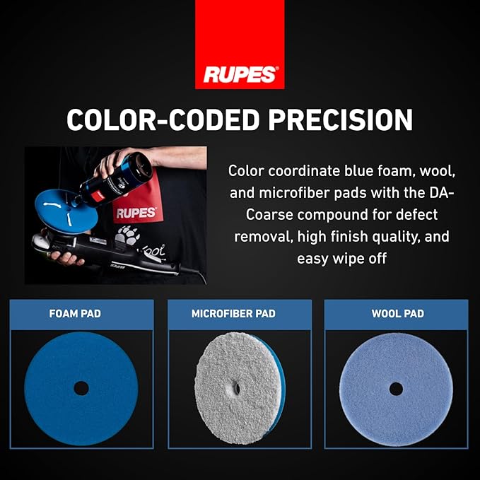 RUPES 9.DACOARSE250 Pack of 6 Blue 250 ml D-A Coarse High Performance Cut Polishing Compounds for Car Detailing & Removing Scratches | Moderate to Severe Defect Removal | Reduces Oxidation