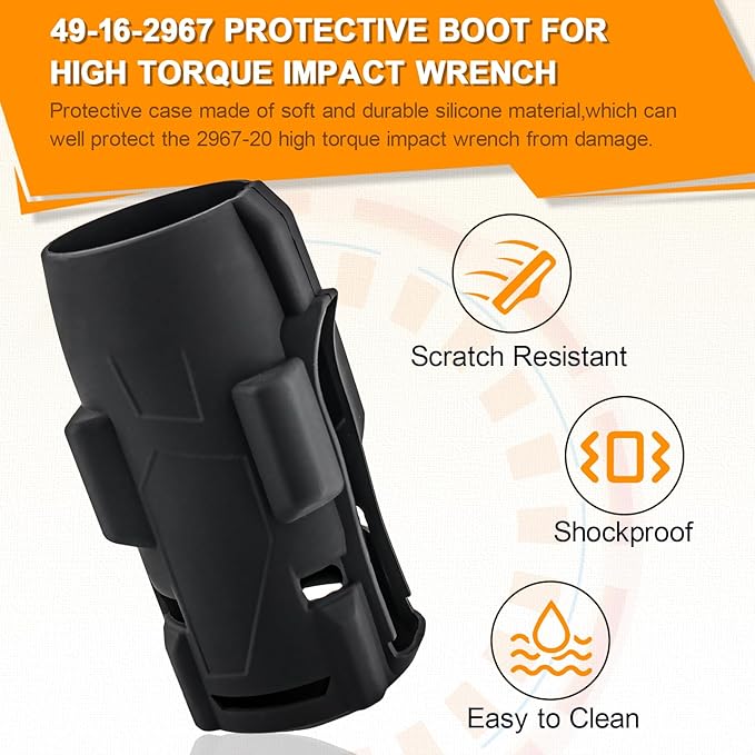 49-16-2967 Protective Boot for M18 Fuel 1/2 in High Torque Impact Wrench 2967-20 Protective Boot Compatible with Milwaukee for M18 2967-20 2967-21B 2967-21F 2967-22 Protective Boot