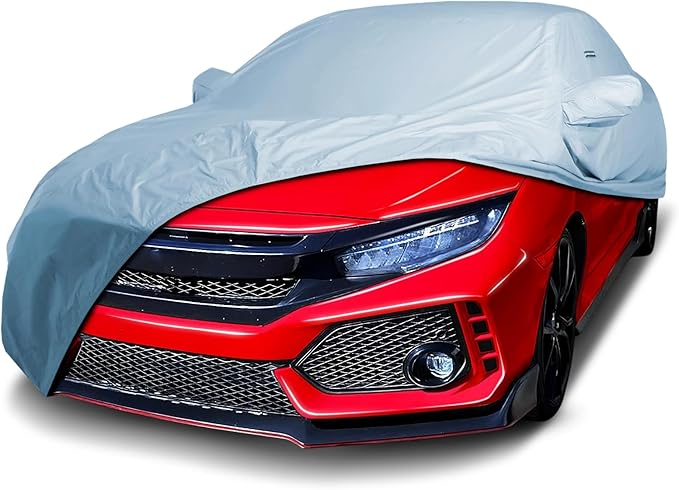 iCarCover Fits [2017-2025 Honda Civic Type R] Premium Custom Car Cover Waterproof All Weather Resistant Outdoor Indoor Sun Snow Storm UV Protection Form-Fit Padded Cover with Straps