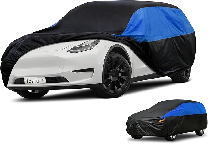 Tesla Car Cover Custom Fit Tesla Y Waterproof All Weather, Lightweight Full Exterior Cover for Automobiles Outdoor Sun UV Rain Dust Snow Wind Protection.